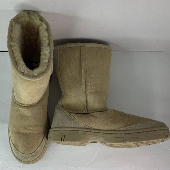UGG Australia Ultimate Short Chestnut Tan Women Winter Mid Calf Boots Sz W6. - Picture 2 of 12